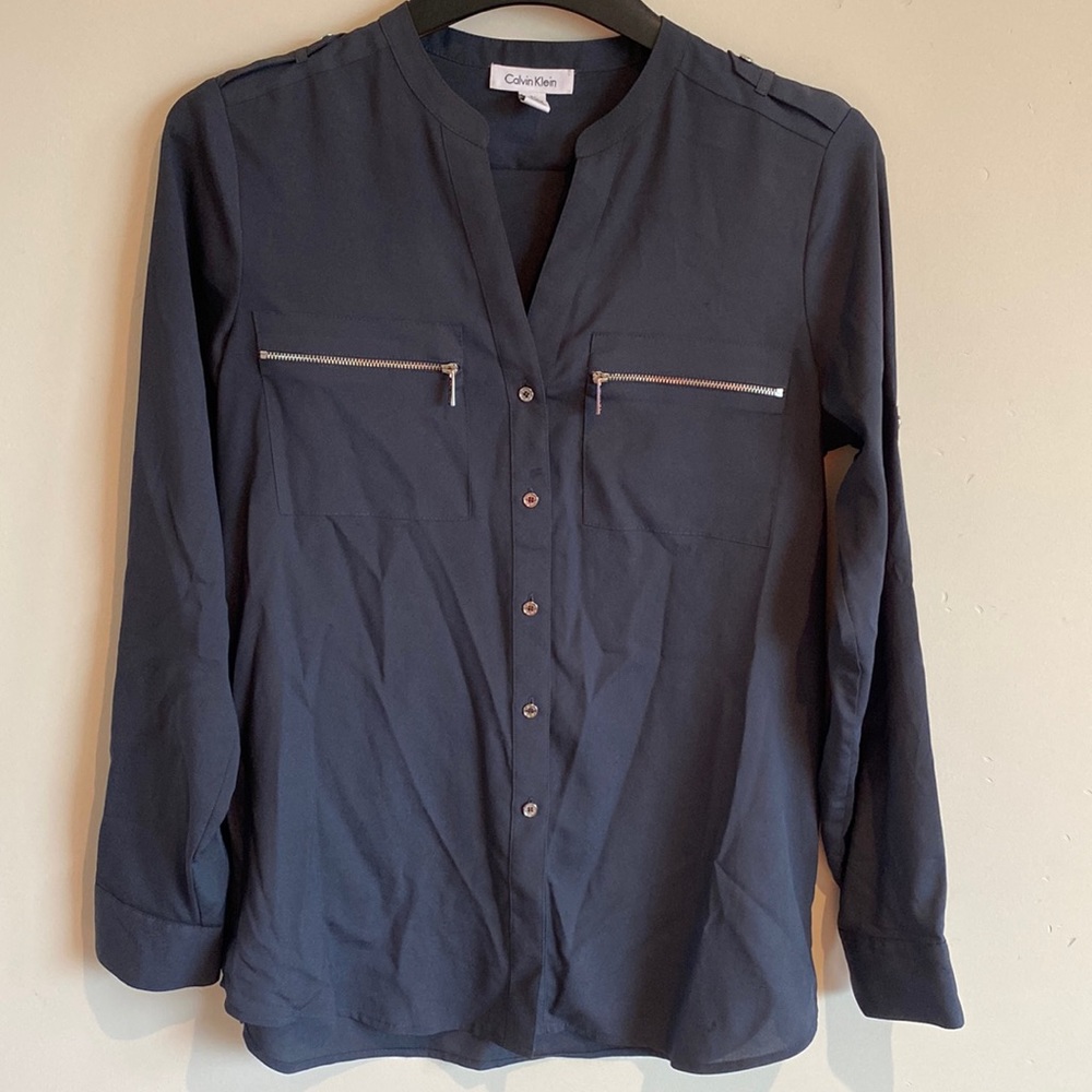 CALVIN KLEIN WOMENS BUTTON DOWN TOP